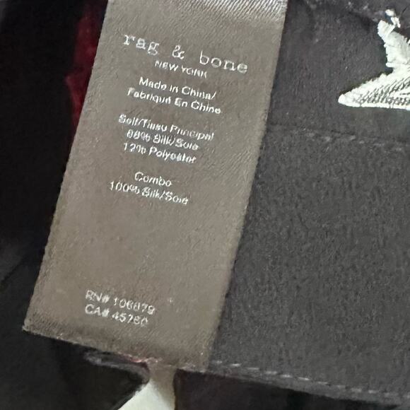 Rag & Bone Shirt Pearson Black Star Embroidered Silk Long Sleeve Button Up XS - Picture 4 of 6